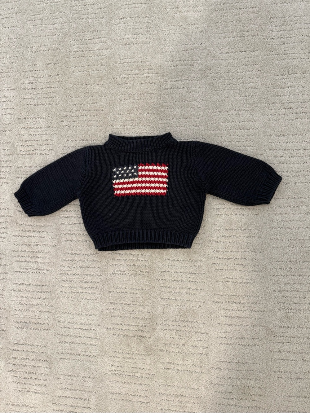 Rare Vintage Kids Navy Knit Americana Flag Sweater